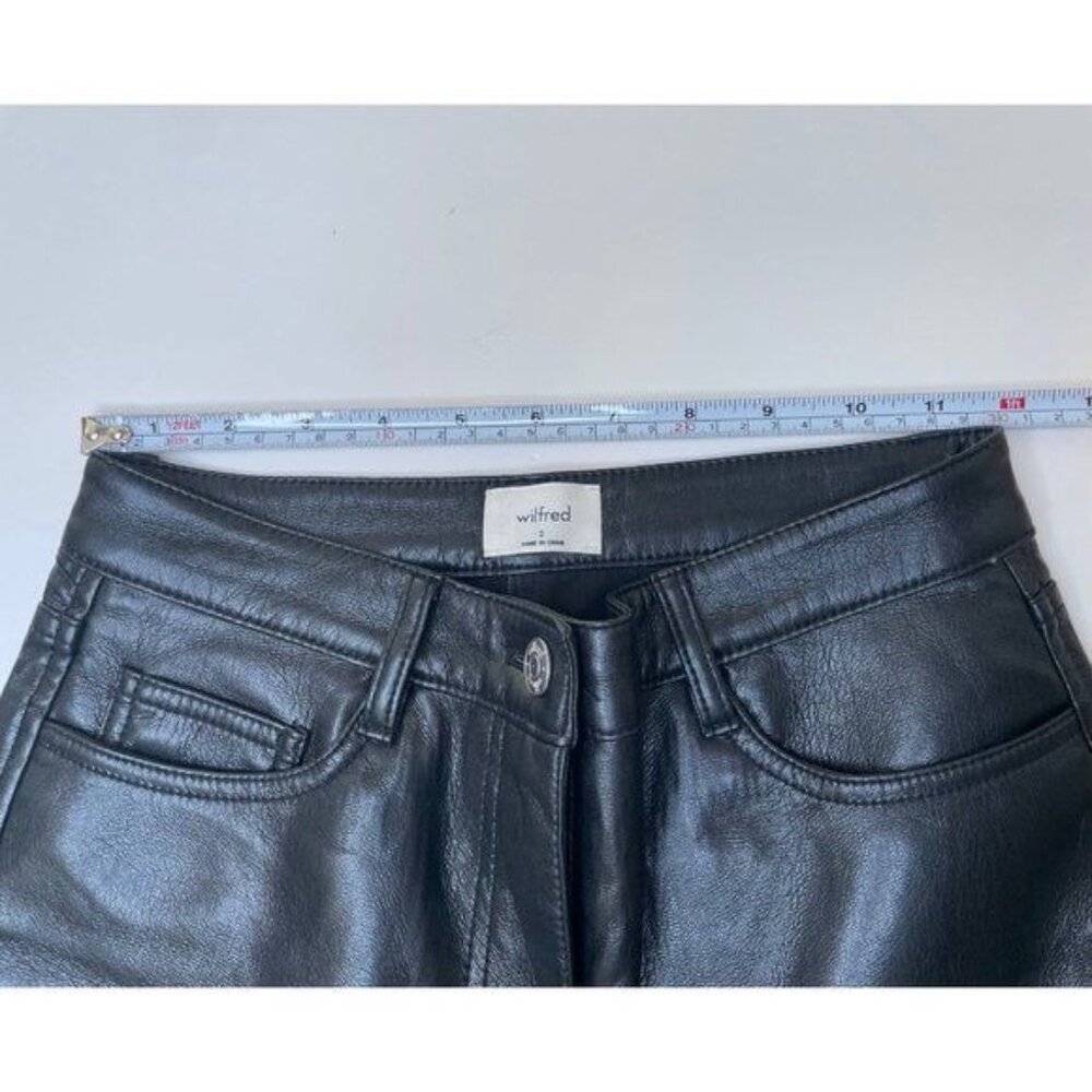 aritzia wilfred High-waisted Vegan Leather pants black xs - Picture 8 of 11